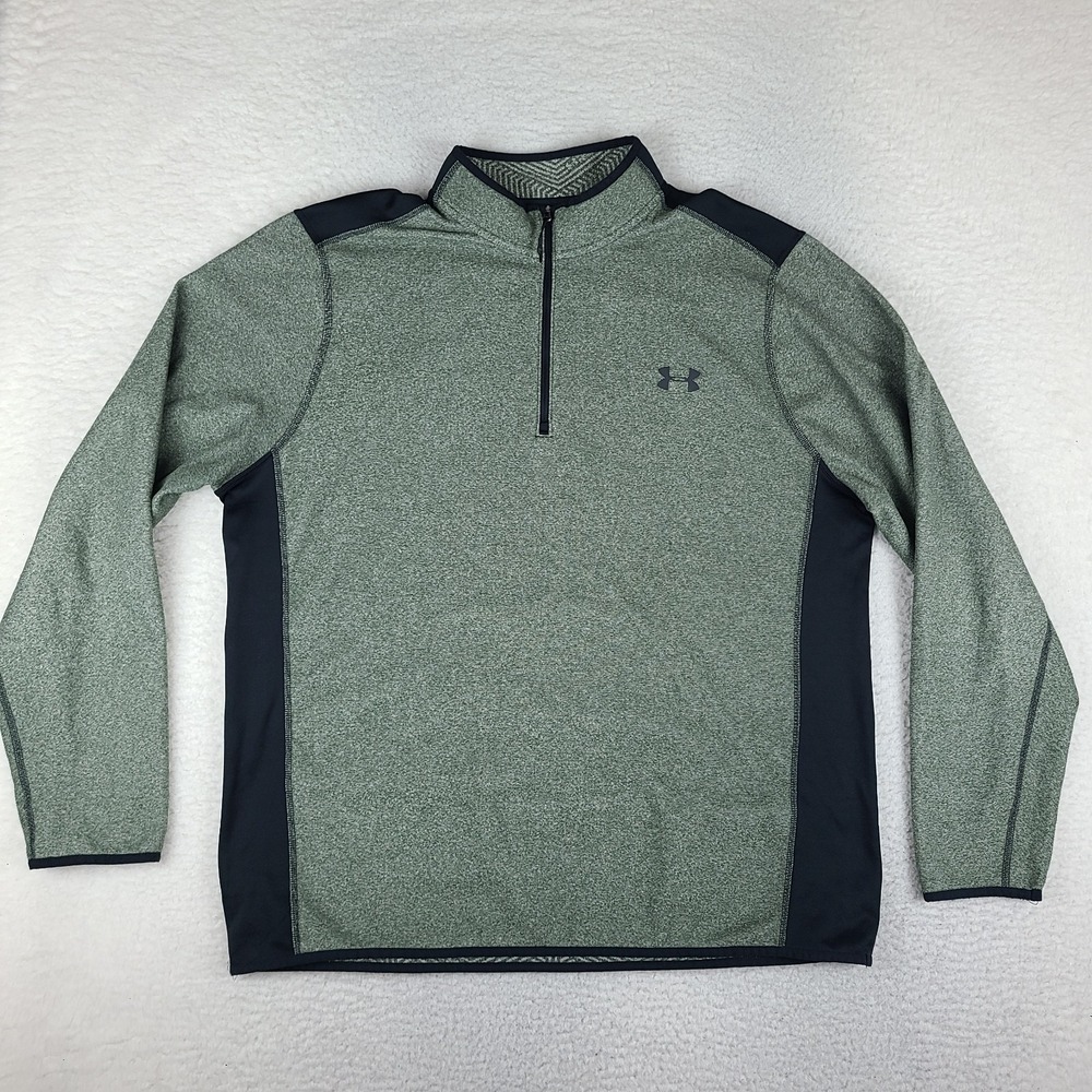 Under Armour Sweater Men 2XL XXL Green Black Performance Loose Coldgear Infrared